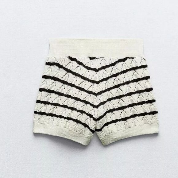 ZARA NEW WOMAN STRIPED KNIT SHORTS - Picture 5 of 7